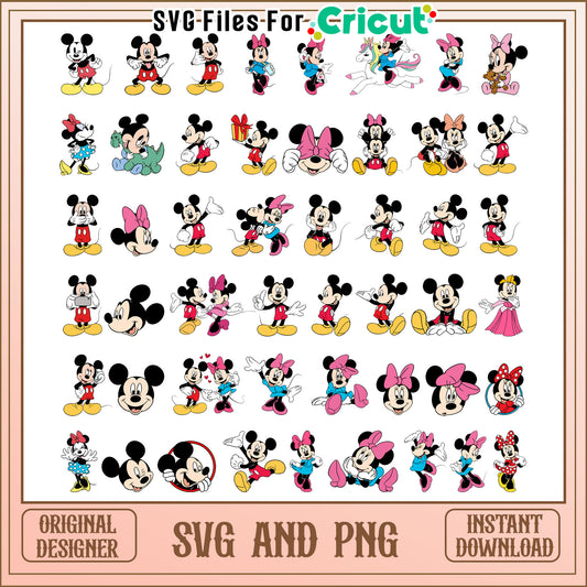 Mickey and minnie mouse bundle svg, mickey and minnie svg​