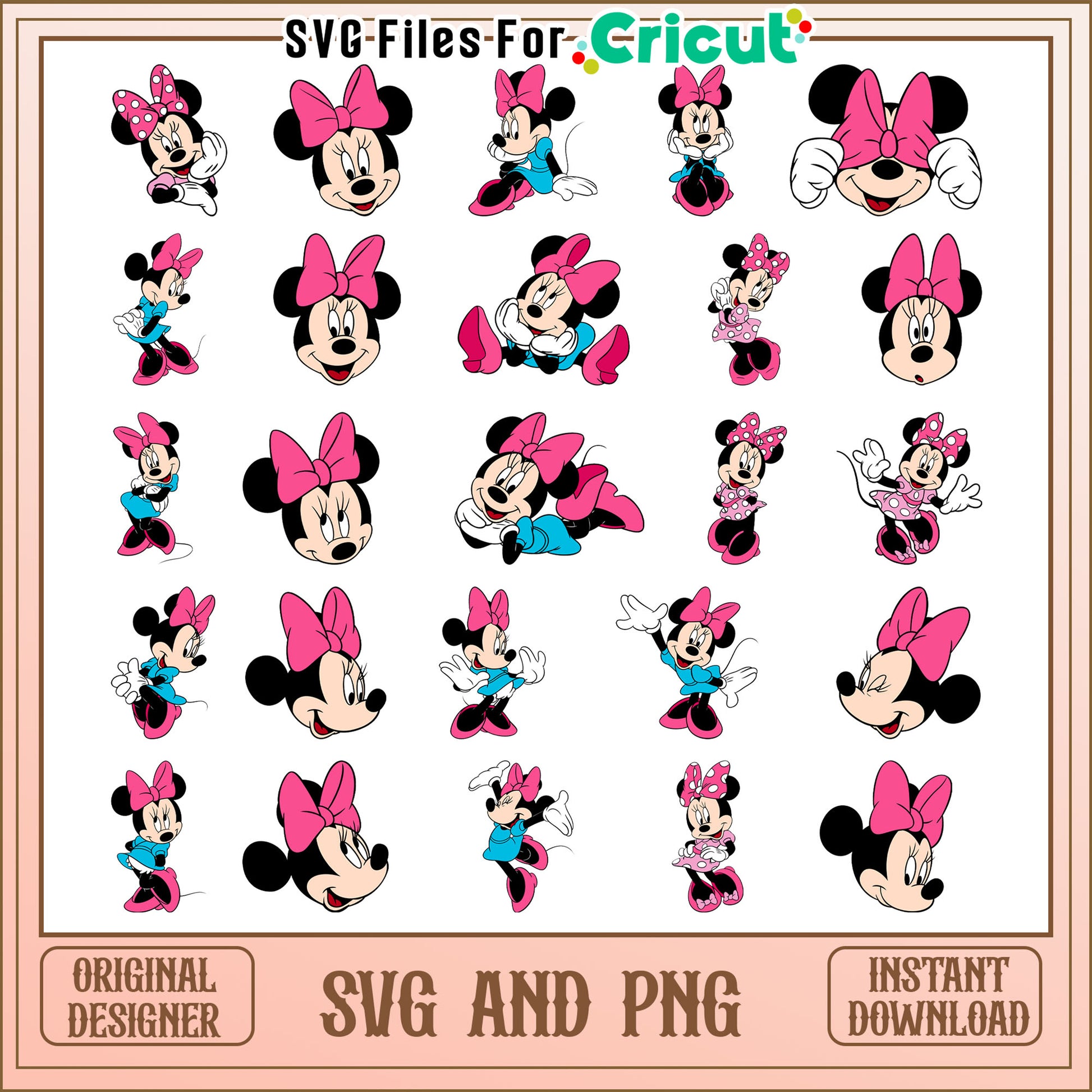 Minnie mouse pink design bundle svg, disney minnie mouse​ svg