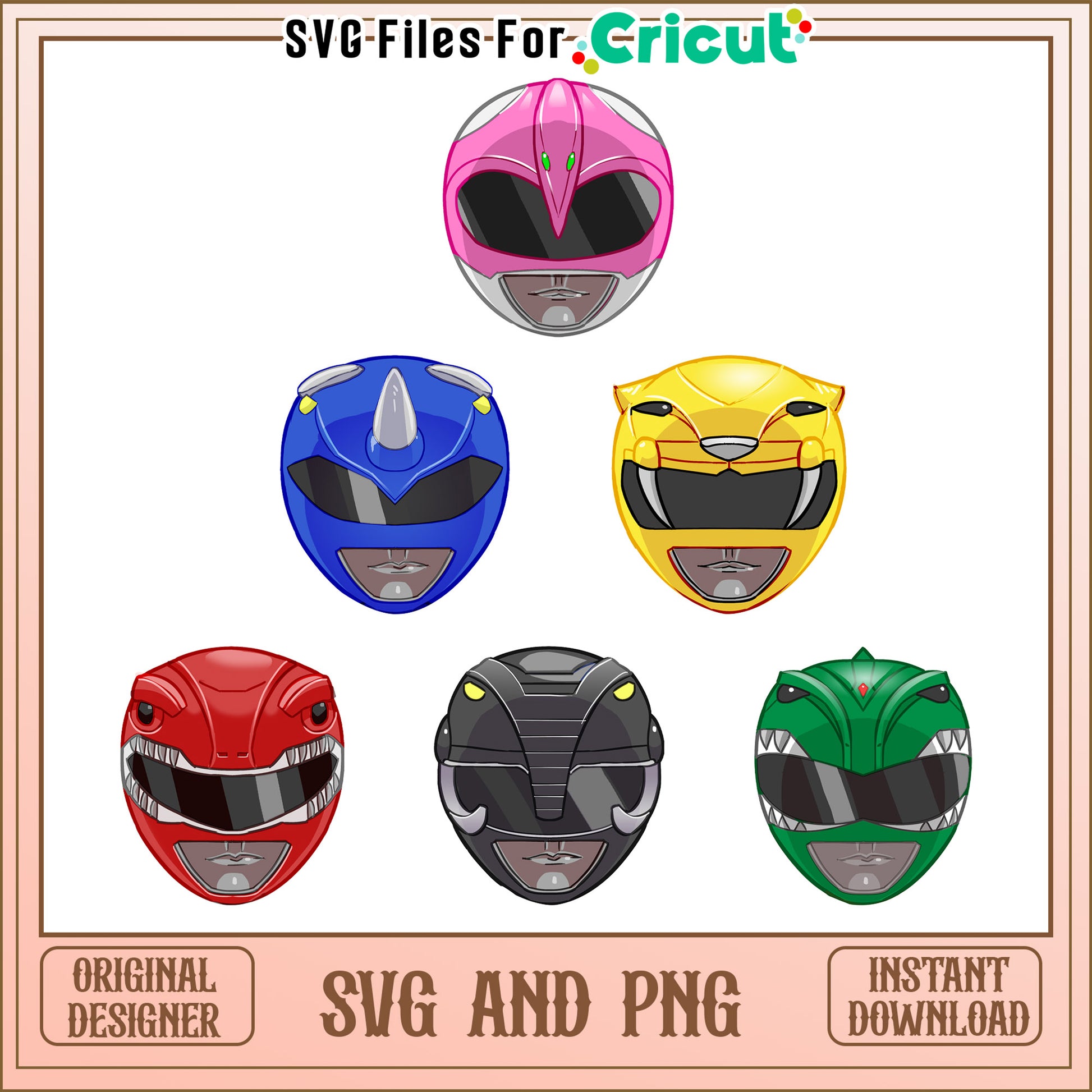 Power rangers helmet bundle design svg, power rangers​ svg