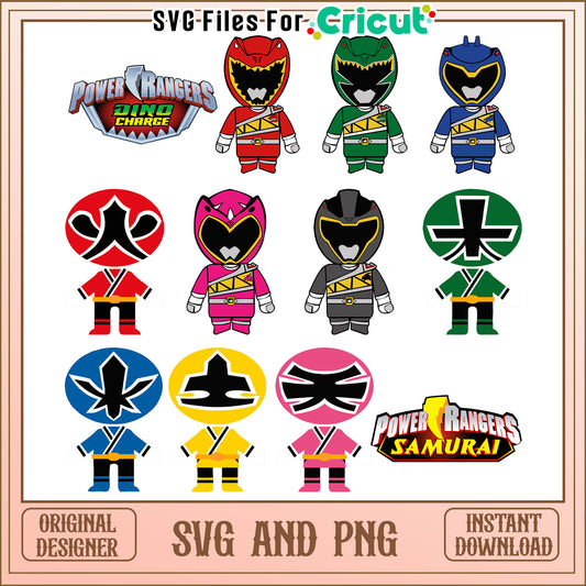 Power rangers samurai bundle design svg, power rangers movie​ svg