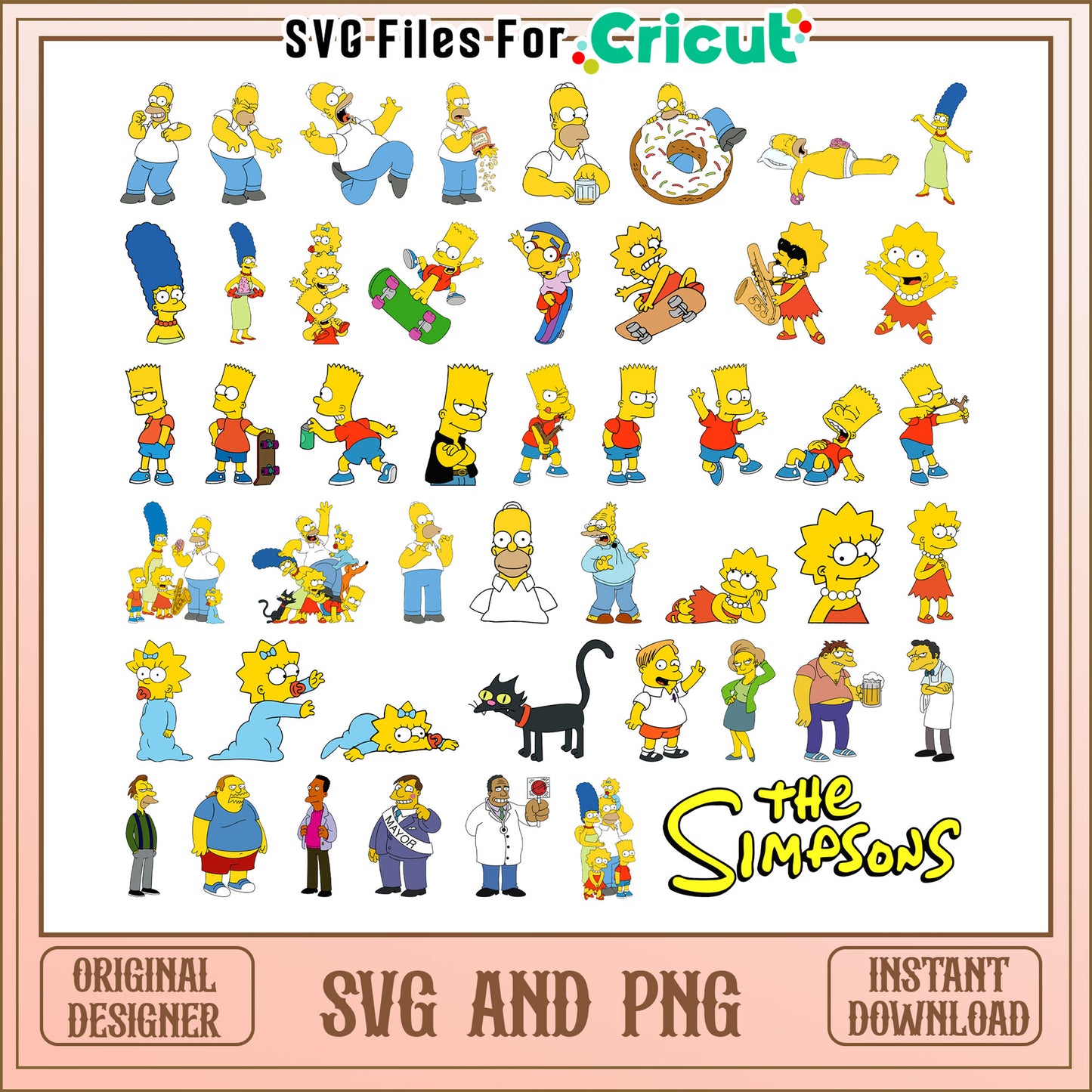 Simpson famiy bundle design svg, the simpsons movie​ svg