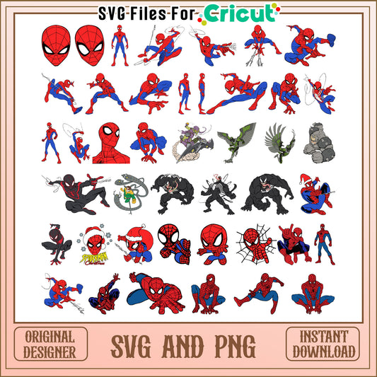 Spiderman bundle design svg, spiderman svg, cartoon​ svg