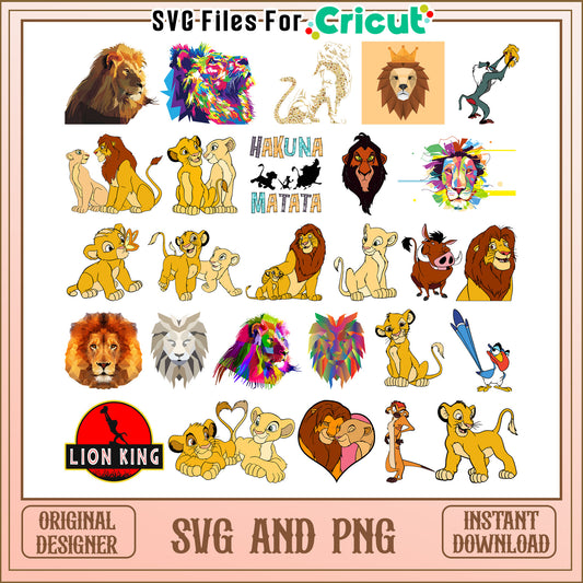 The lion king bundle svg, lion king characters svg, disney svg