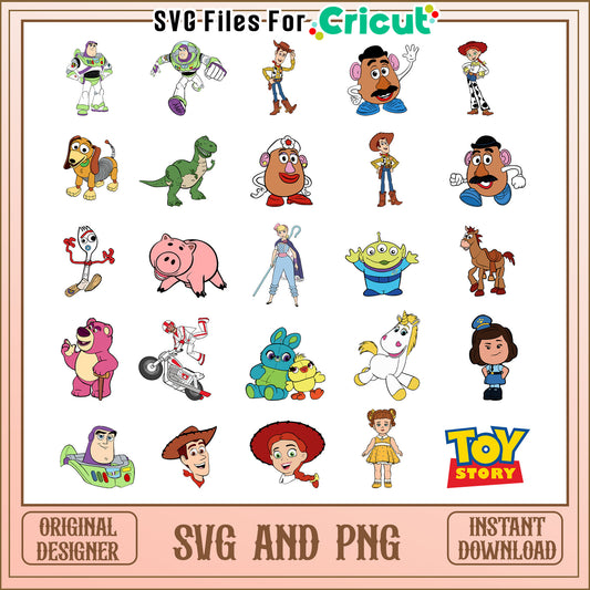 Disney toy story members design bundle svg, disney toy story​ svg