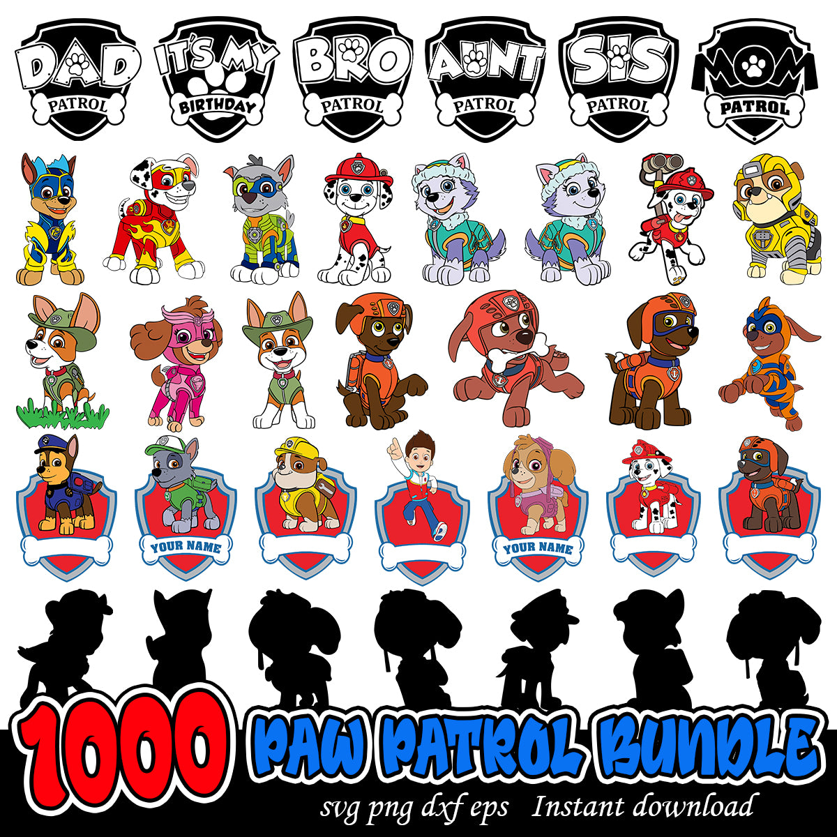 Paw Patrol SVG Bundle, Paw patrol superheroes cartoon bundle