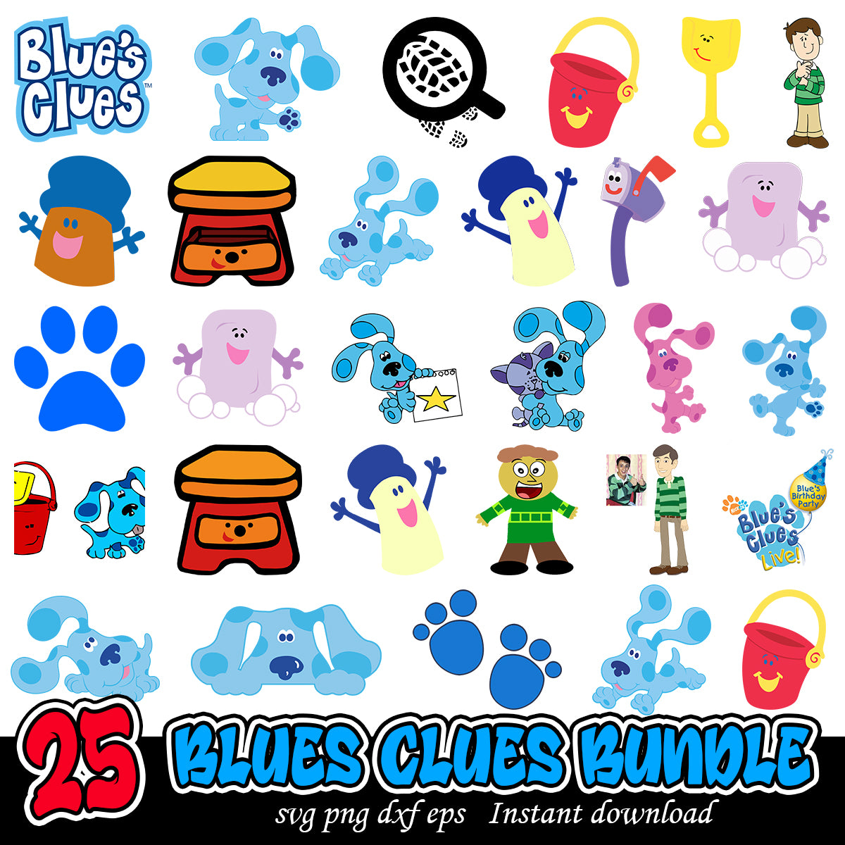 Blues clues bundle, Blues clues cute cartoon svg bundle