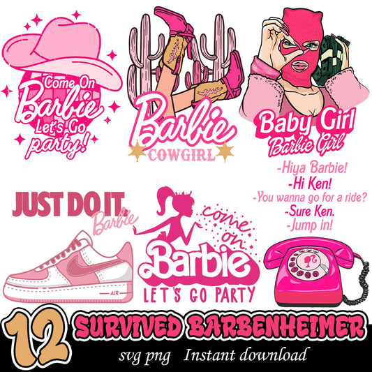 Barbie survived bundle svg file, Barbie cartoon png bundle