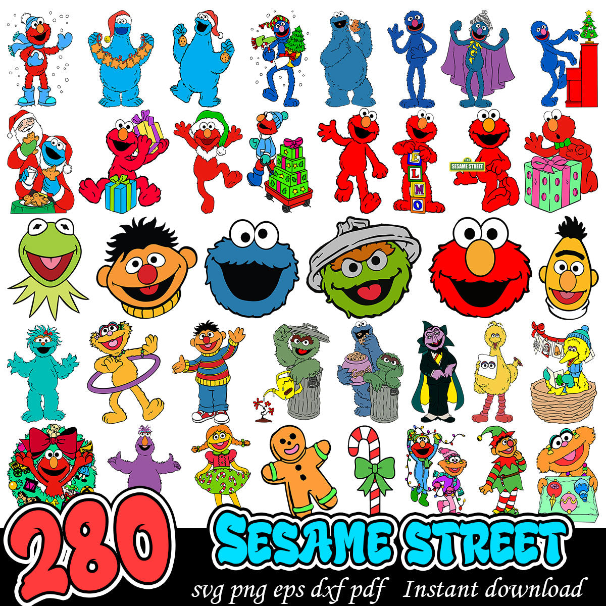 Sesame Street Bundle Svg, Sesame street cartoon bundle