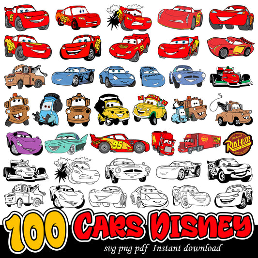 Car Disney Bundle svg Files, Disney cars movies bundle