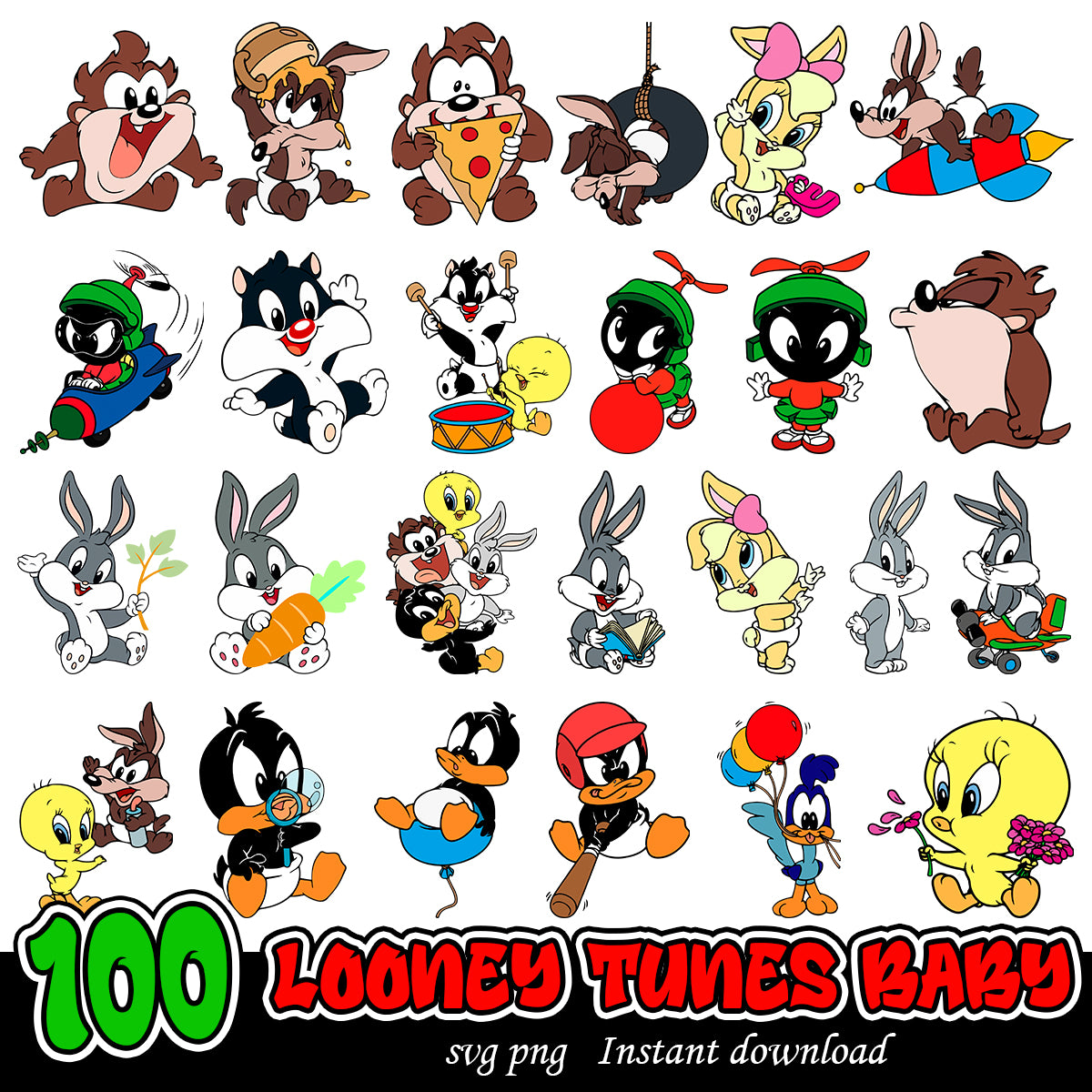Looney Tunes Baby Bundle Svg, Cartoon svg bundle