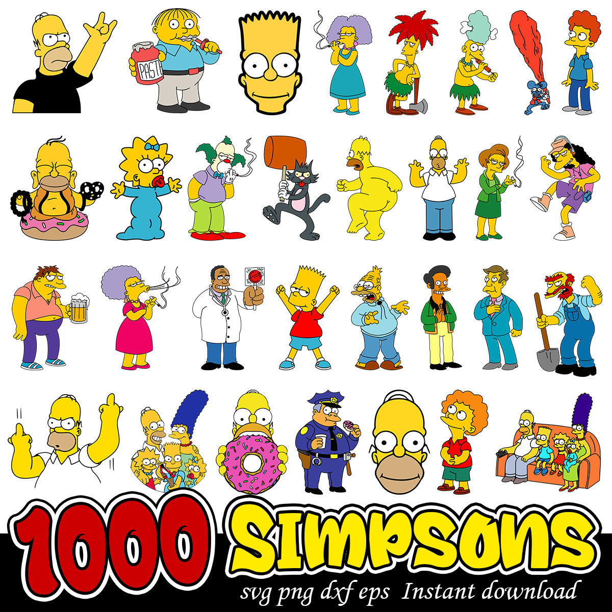 Simpsons family Bundle, Simpsons characters svg bundle