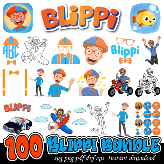 Blippi bundle svg, Blippi characters svg bundle