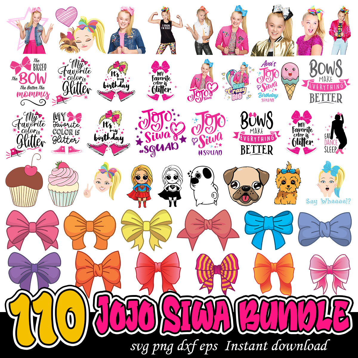Jojo Siwa bundle svg, Singer Jojo svg bundle