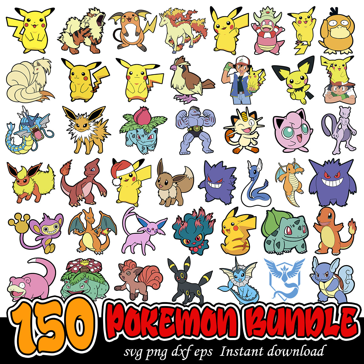 Pokemon svg bundle, Pokemon Pikachu svg bundle