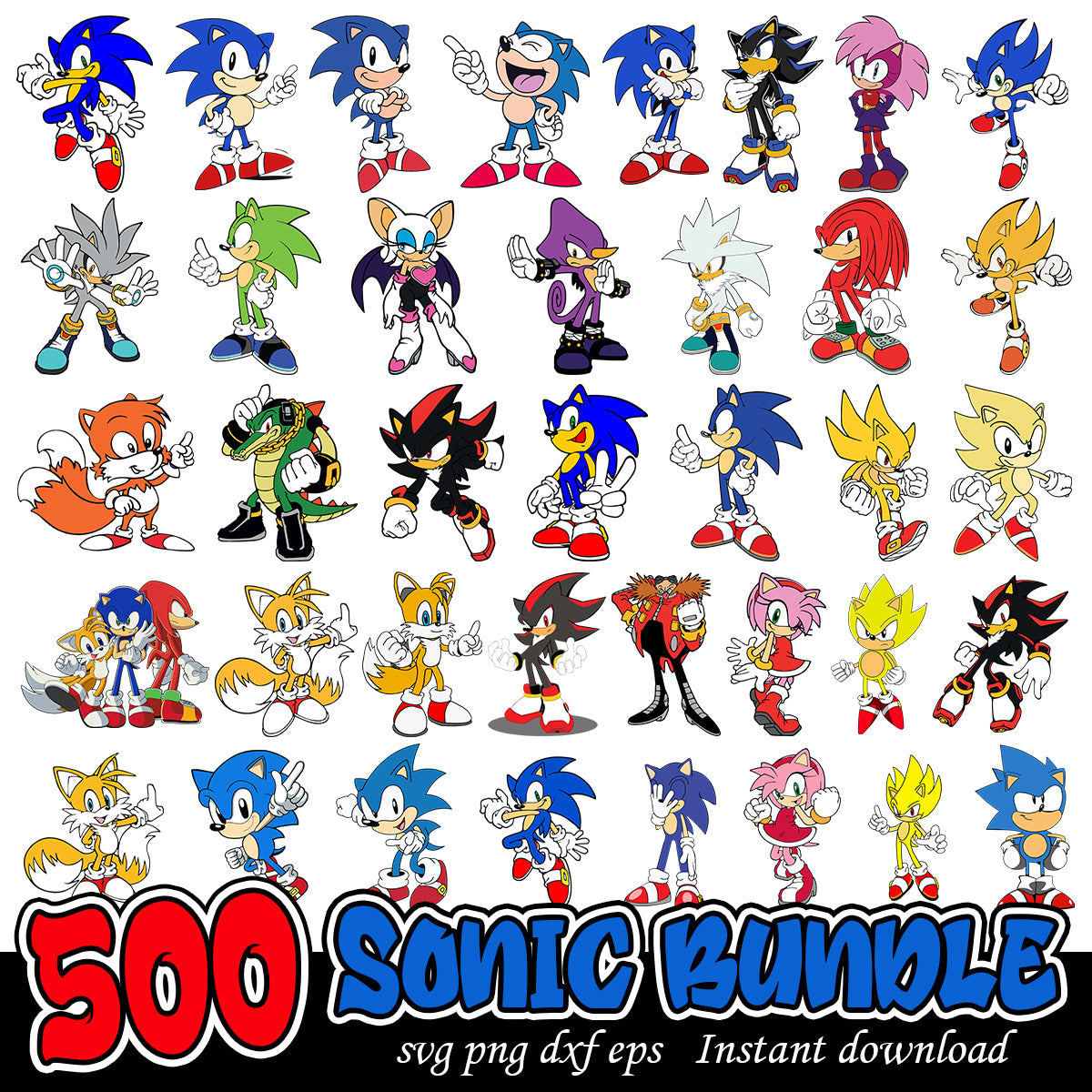 Sonic the Hedgehog Svg Bundle, Sonic cartoon svg bundle