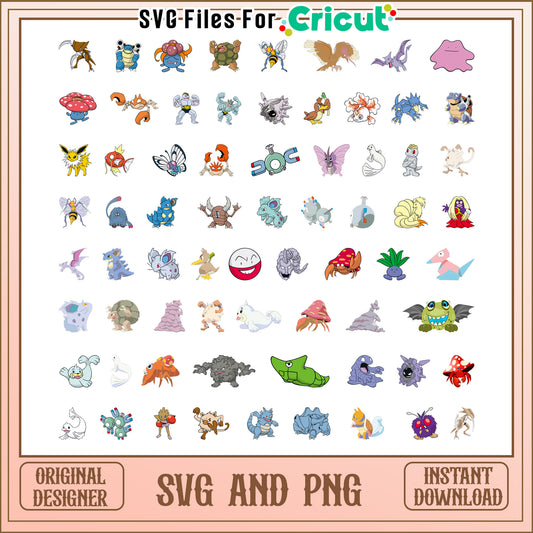 Pokemon best svg bundle, best pokemon​ svg, cartoon svg