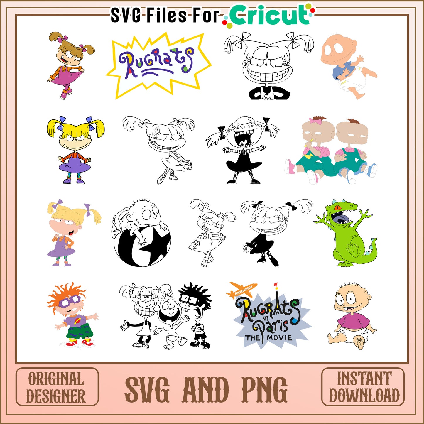 Rugrats cartoon svg bundle, cartoon rugrats characters​ svg