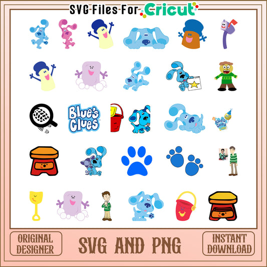 Blue's clues bundle design svg, blue's clues cartoon​ svg