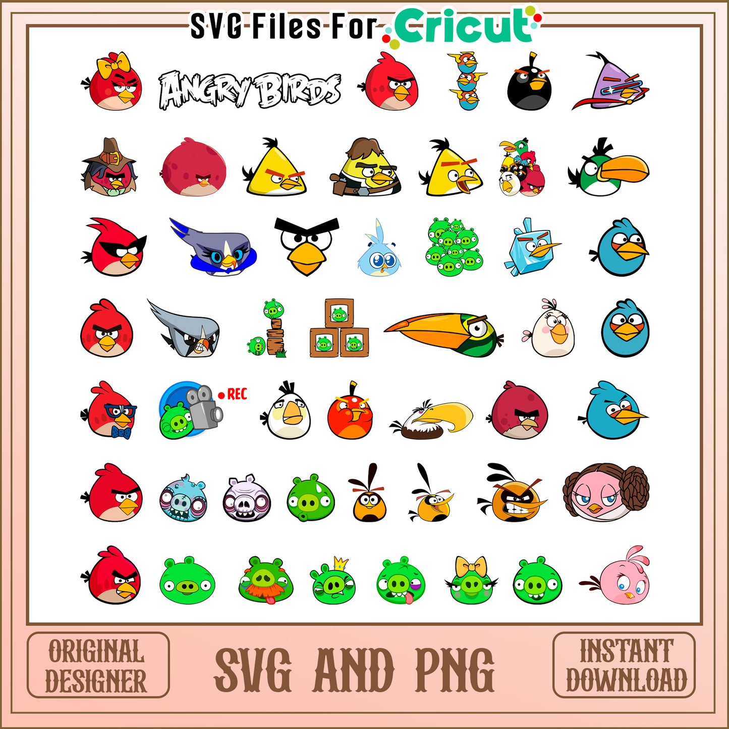 Angry birds members bundle svg, angry birds movie​ svg, cartoon svg