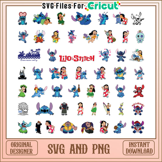 Lilo and stitch bundle svg, lilo and stitch characters​ svg