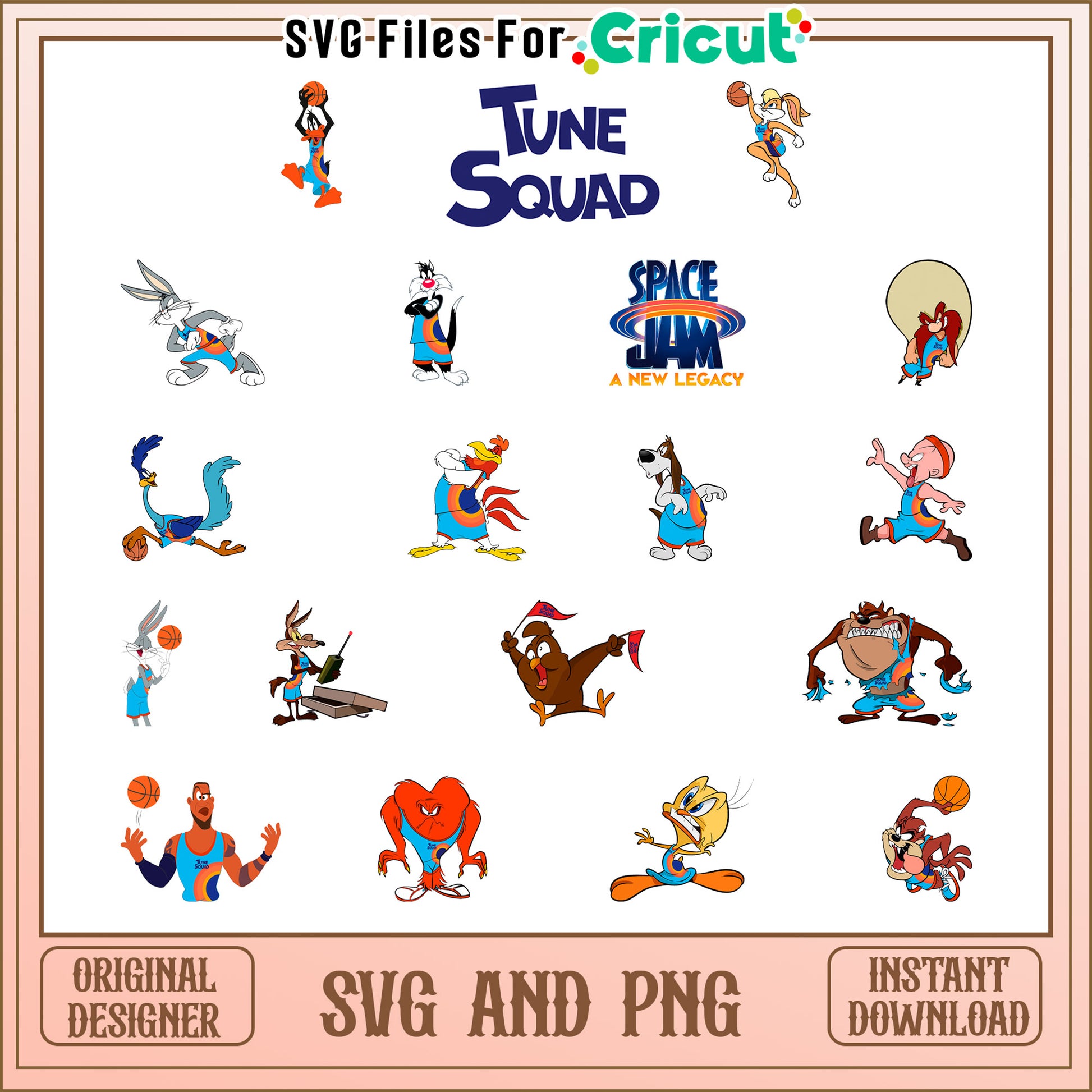 Tune squad cartoon bundle design svg, tune squad characters​ svg