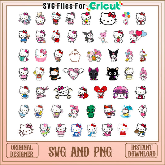 Hello kitty characters bundle svg, hello kitty characters​ svg