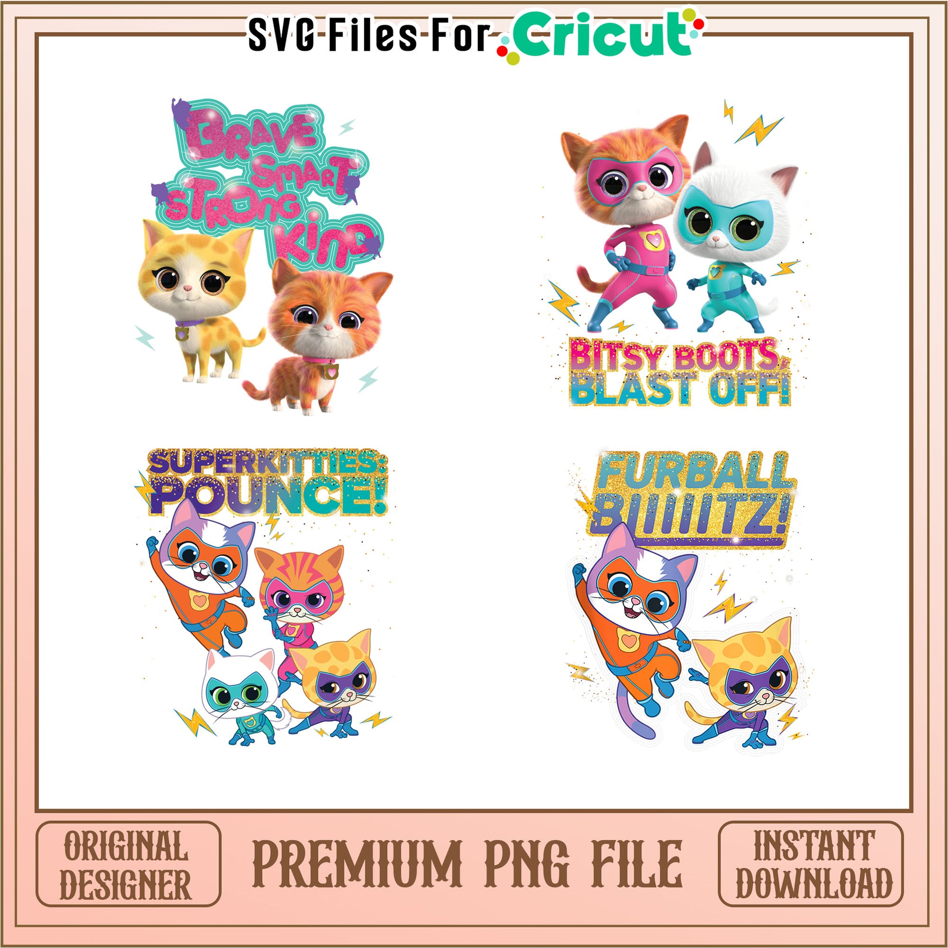 Super cats pounce hero kitties bundle png, super cat cartoon png