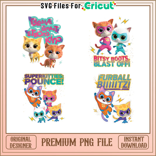 Super cats pounce hero kitties bundle png, super cat cartoon png