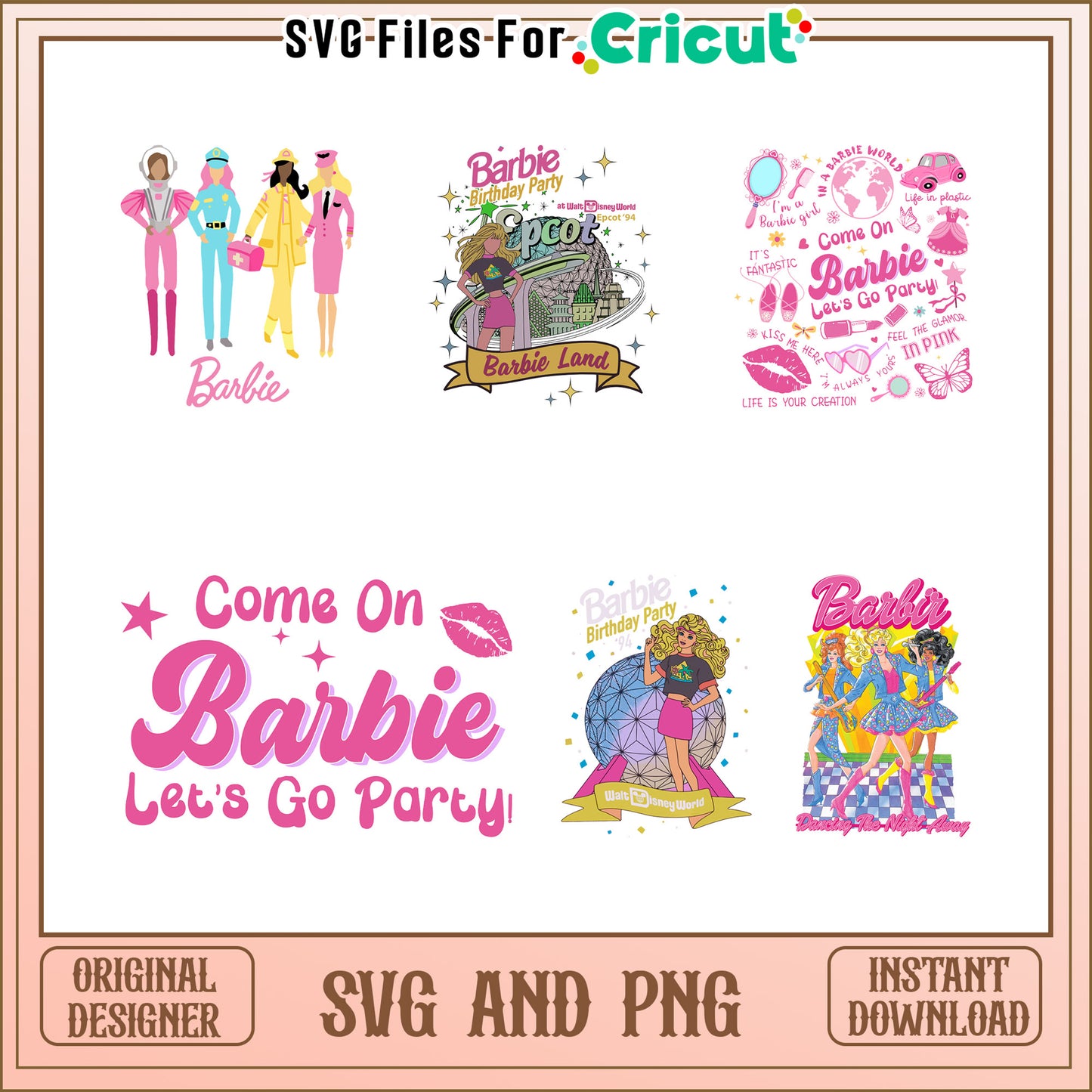 Barbie birthday party bundle svg, barbie birthday svg​, barbie svg​
