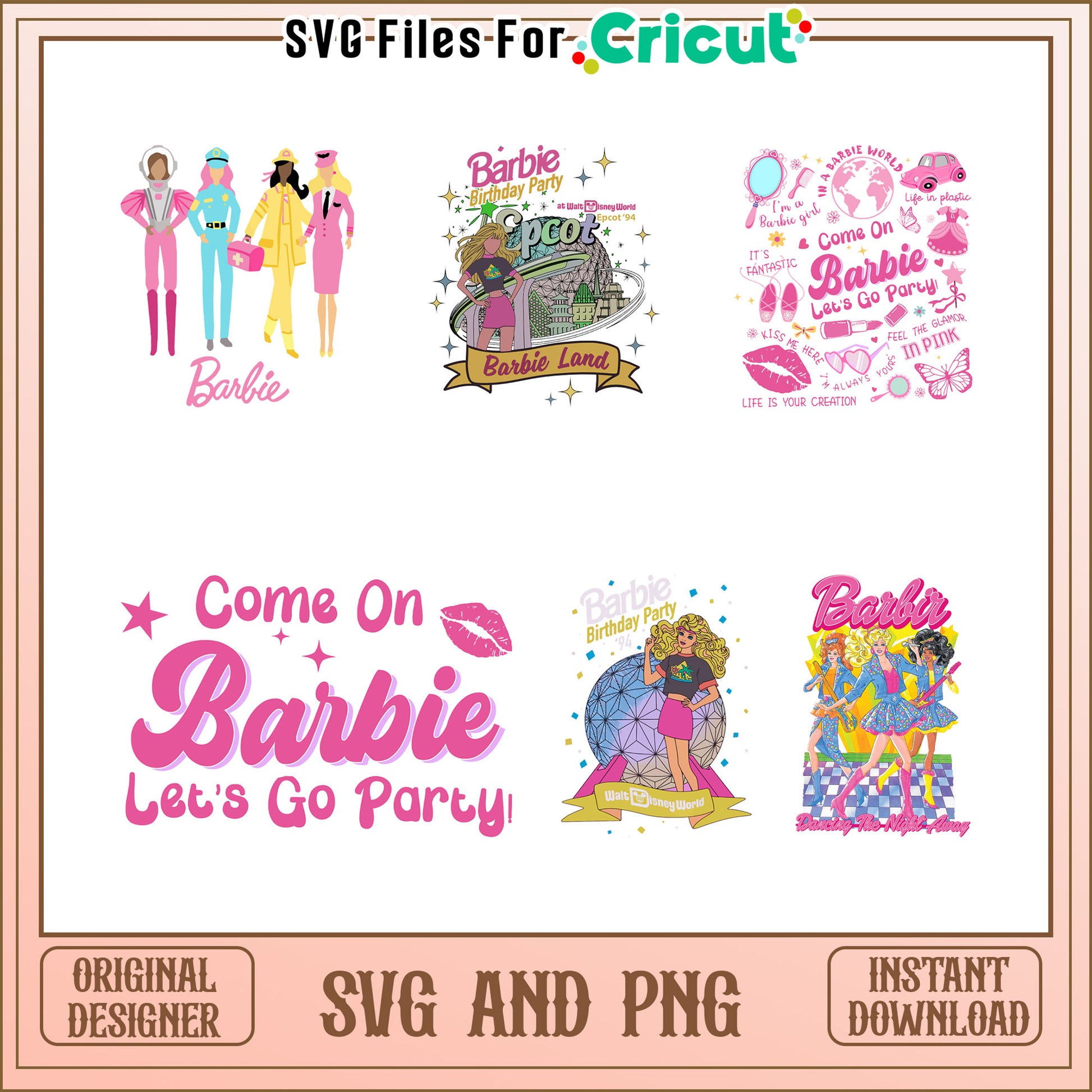 Barbie birthday party bundle svg, barbie birthday svg​, barbie svg​