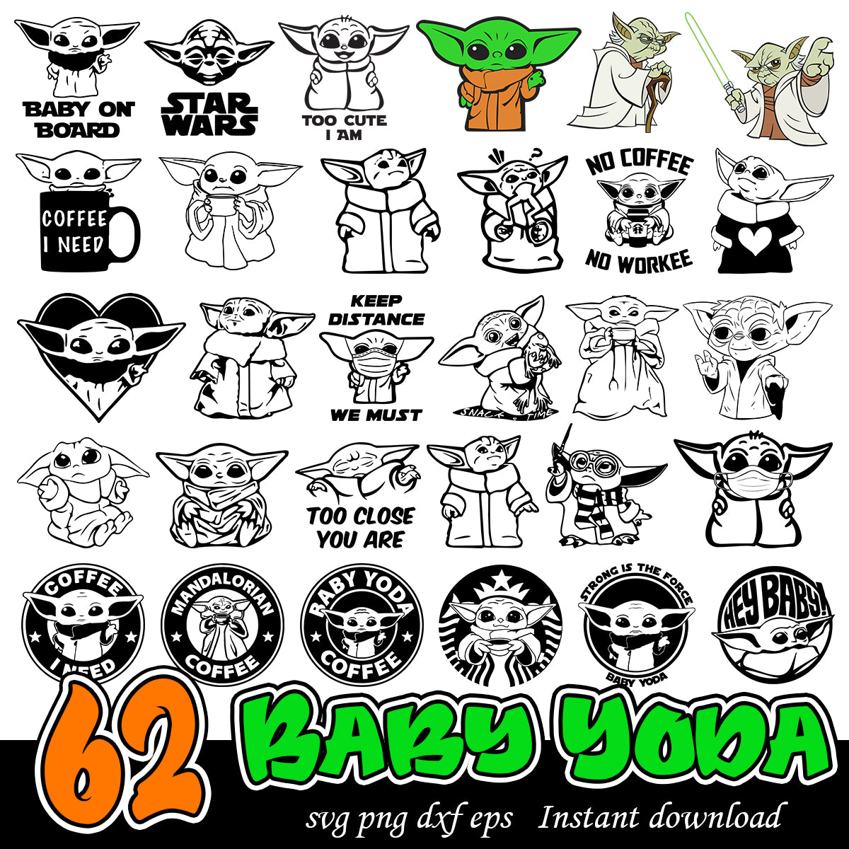 CT24082303-Baby Yoda Bundle 62 Files