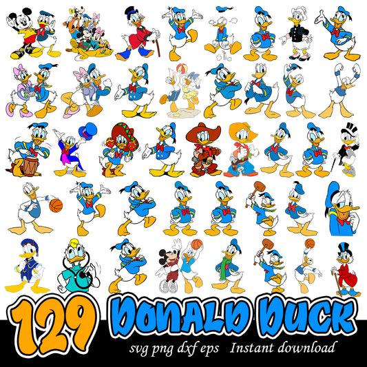 Donald Duck Bundle, Disney cartoon characters svg bundle