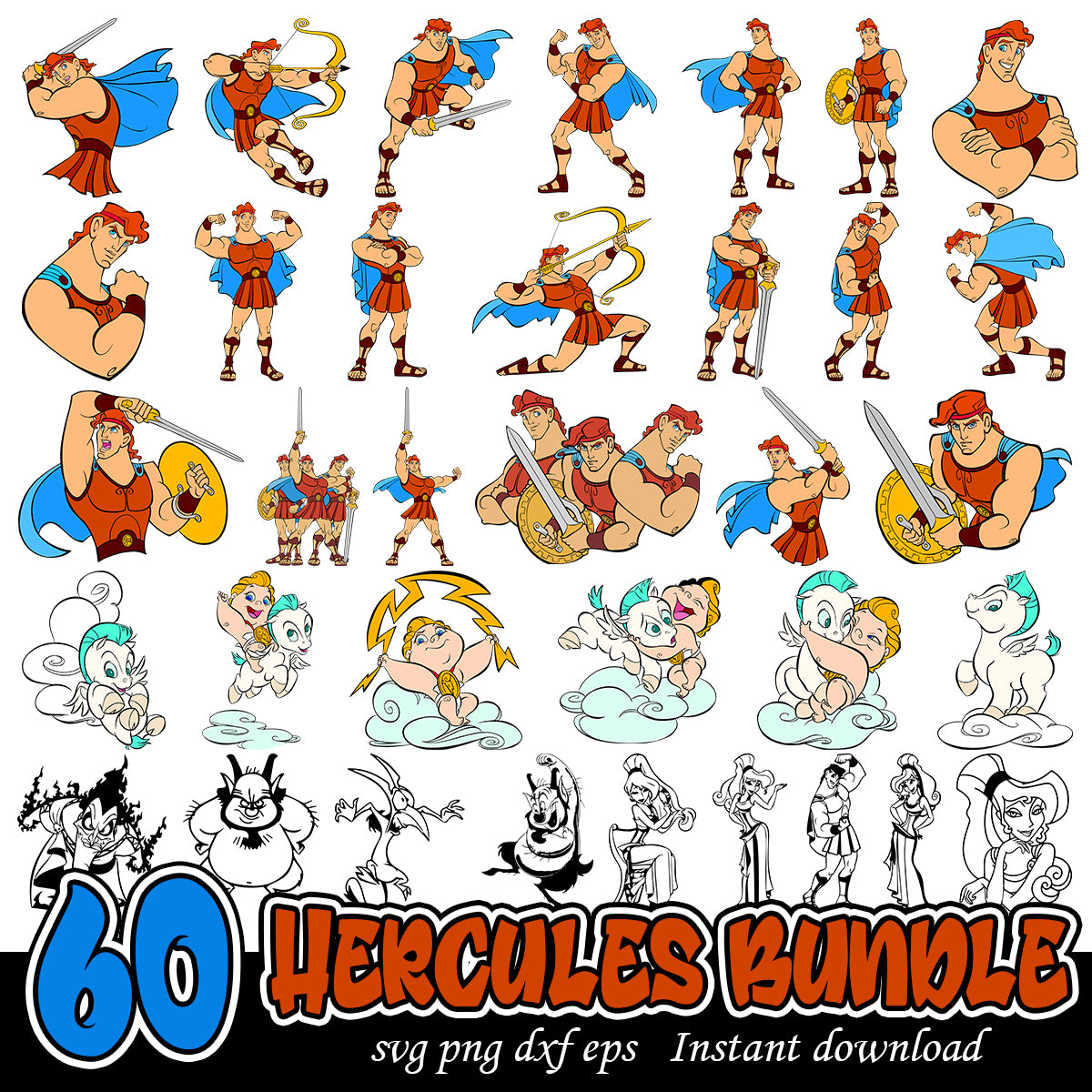 Hercules Svg Bundle, Disney Hercules characters svg bundle