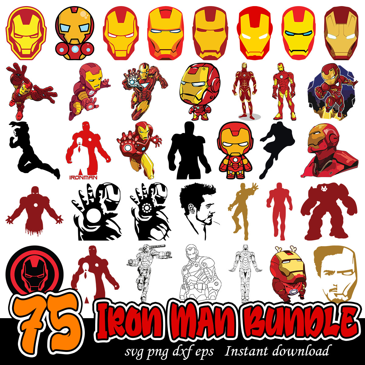 Iron man Bundle svg, Marvels movies character svg bundle