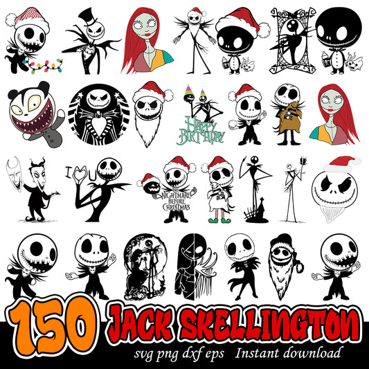 Jack Skellington Bundle, Halloween characters svg bundle