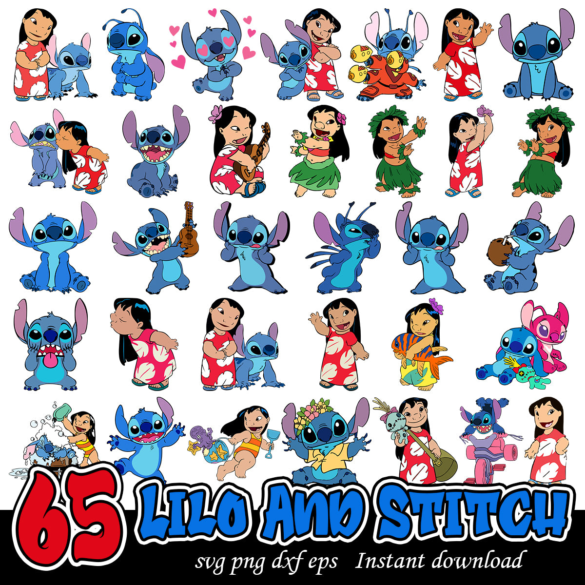 Lilo And Stitch svg Bundle, Disney Stitch cartoon svg bundle