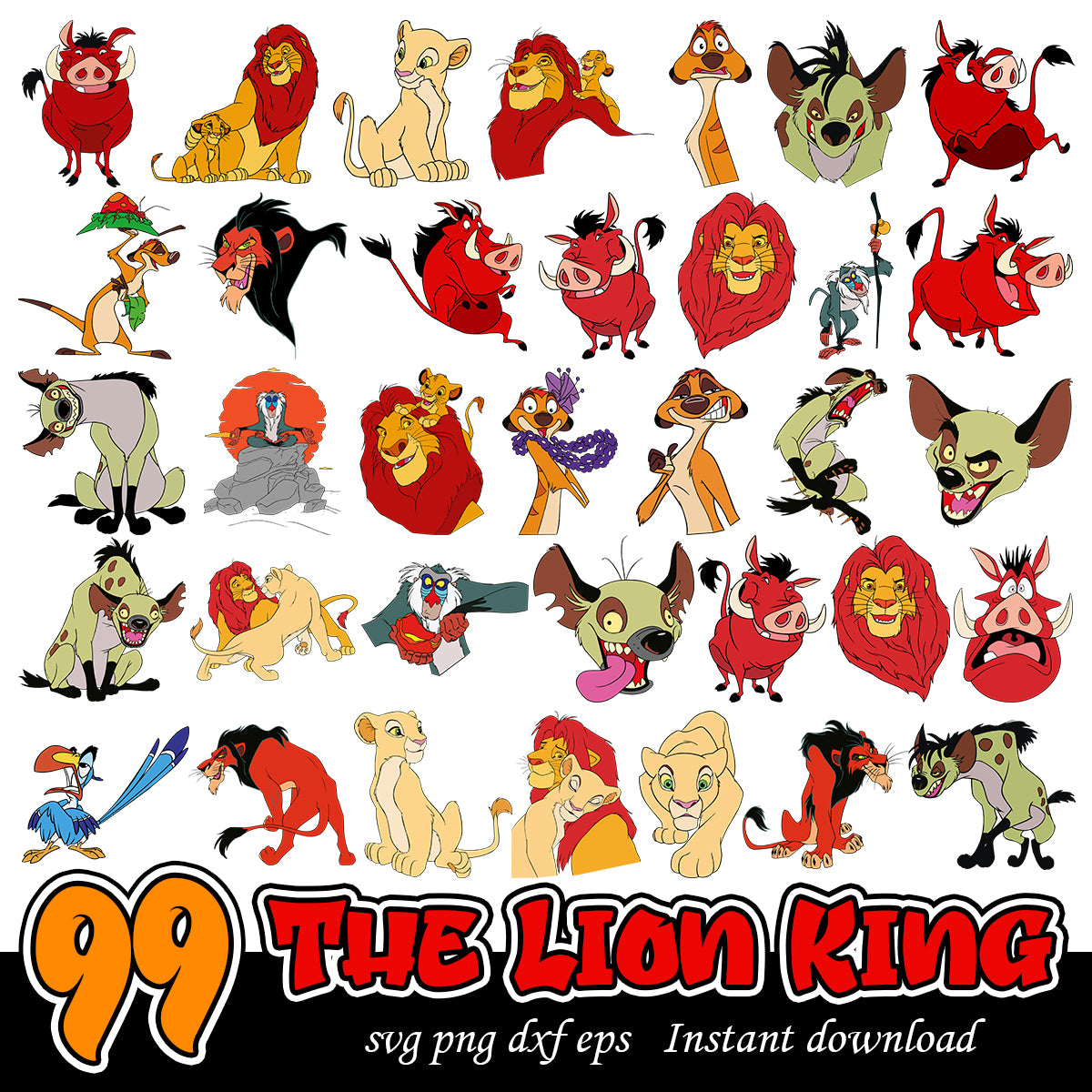 The Lion King cartoon Bundle, Disney cartoon svg bundle