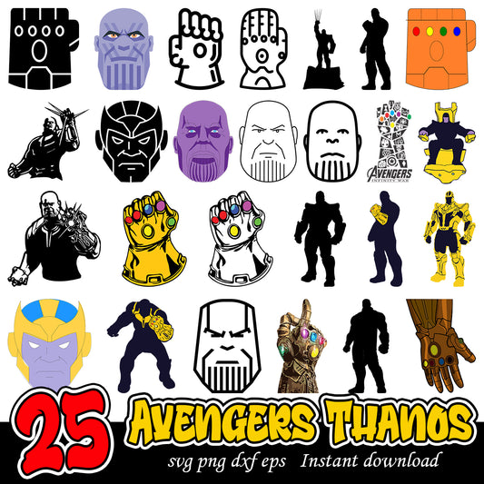 Avengers Thanos svg bundle, Marvel Avengers movies svg bundle