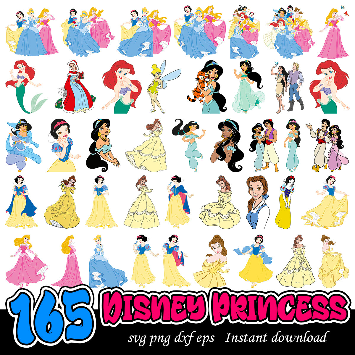 Disney Princess SVG, Disney cartoon princess svg bundle – svg files for ...