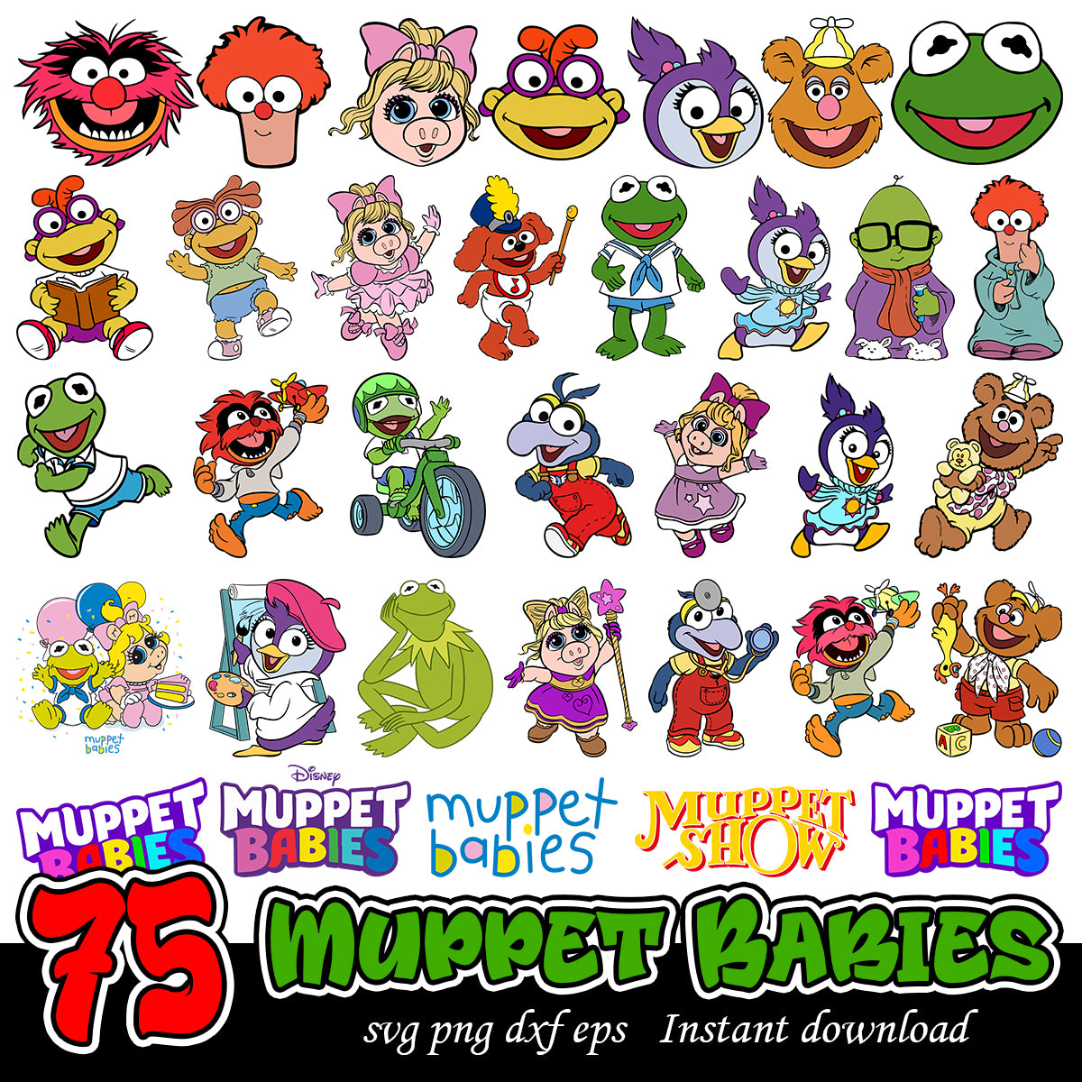 Muppet Babies svg, Mappet cartoon characters svg bundle