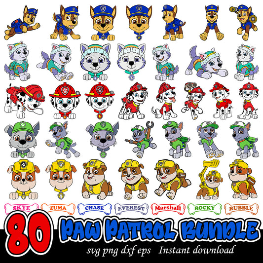 Paw Patrol cartoon SVG, Paw patrol cartoon svg bundle