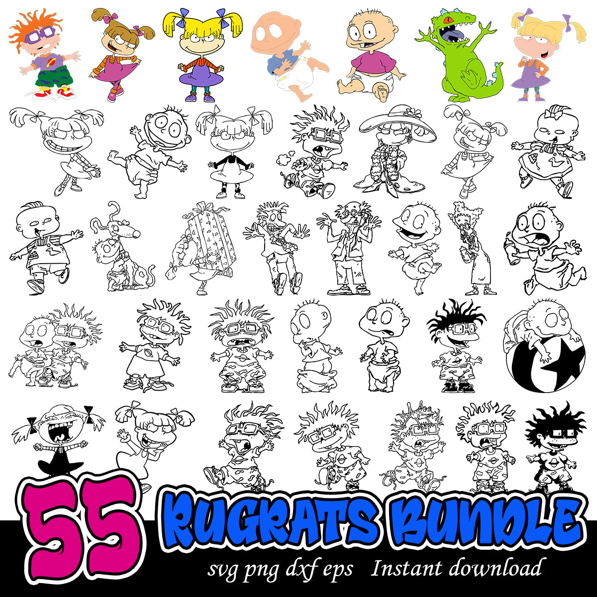 Rugrats svg bundle, Rugrats cartoon characters svg bundle