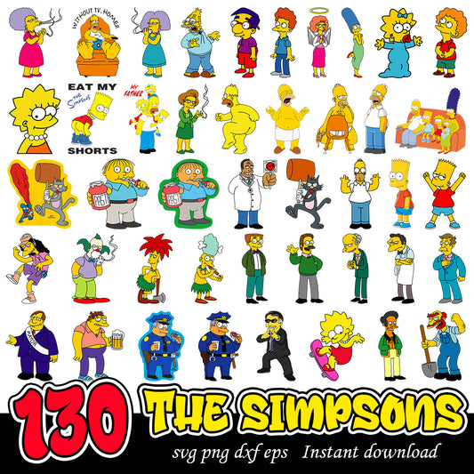 The Simpsons family bundle, Simpsons series characters svg bundle