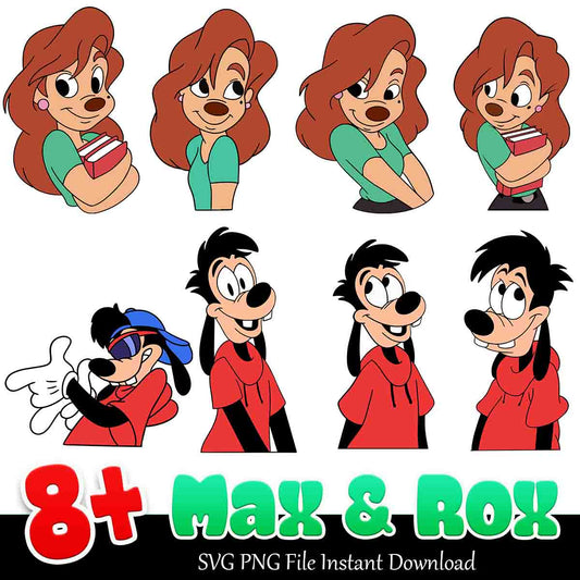 Max and Rox Couple SVG Bundle, Cartoon couple svg bundle