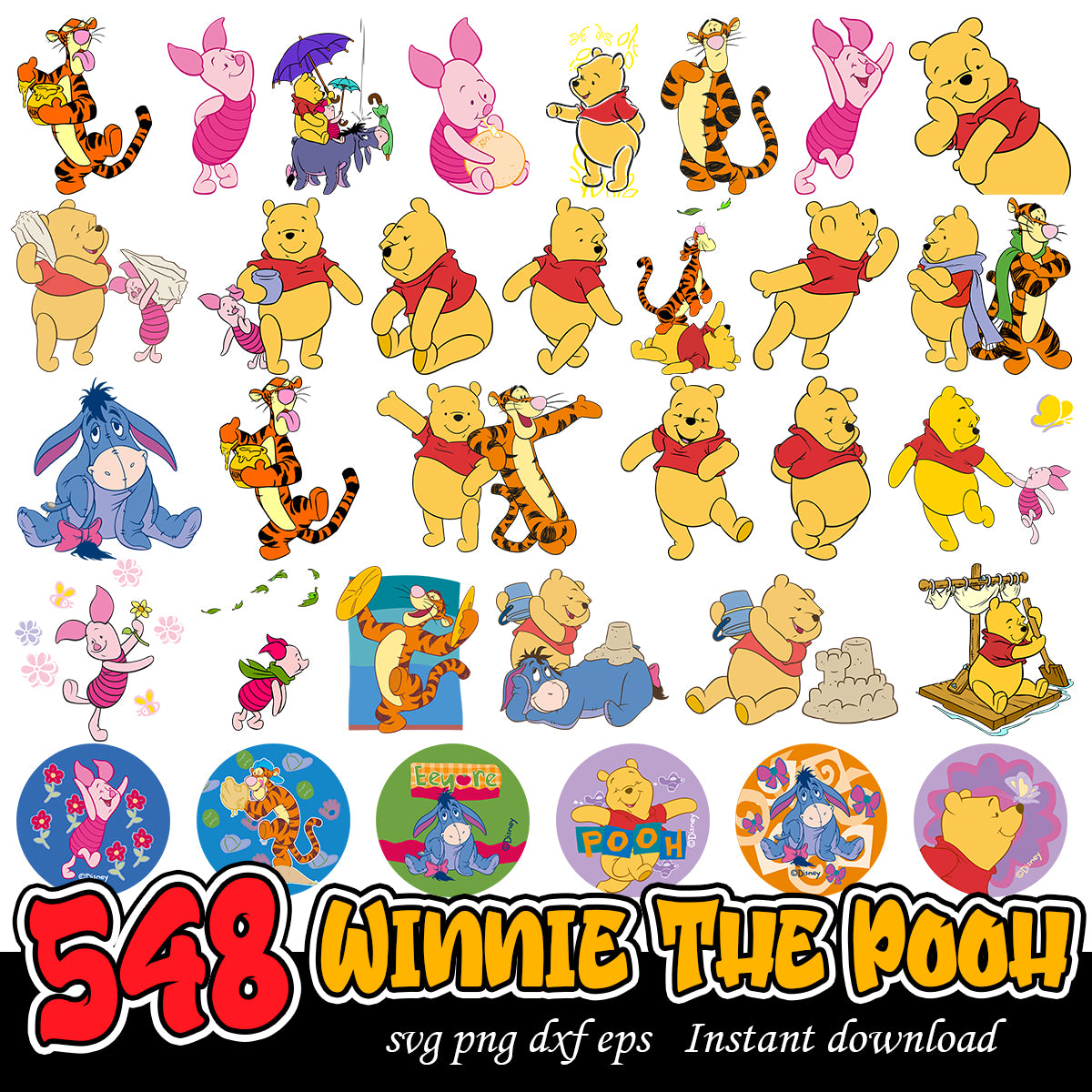 Disney Winnie The Pooh bundle, Disney Pooh svg bundle