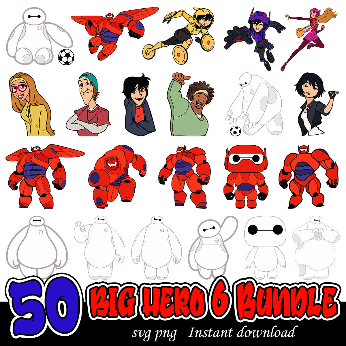 Big hero 6 svg bundle, Disney Big hero 6 cartoon bundle