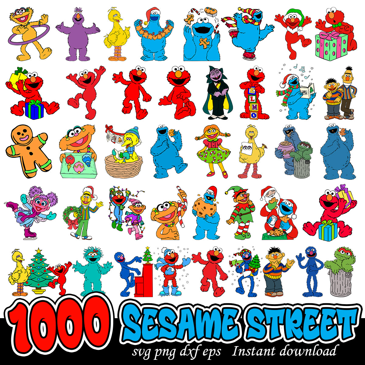 Sesame street cartoon svg, Cartoon Sesame street bundle