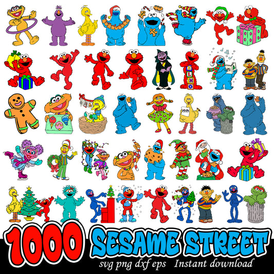 Sesame street cartoon svg, Cartoon Sesame street bundle