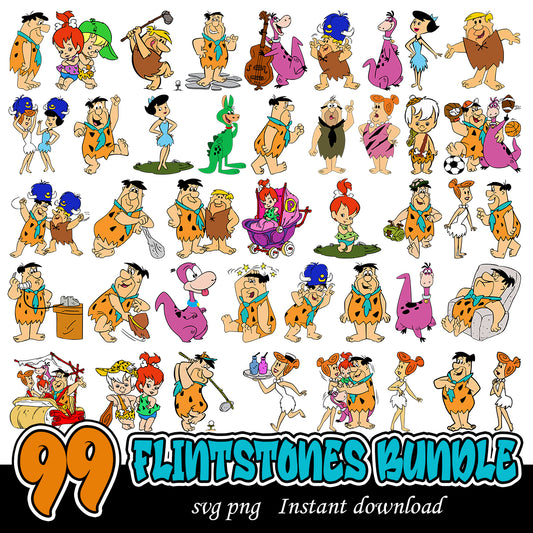 Flintstones Svg bundle, Flintstones cartoon art bundle