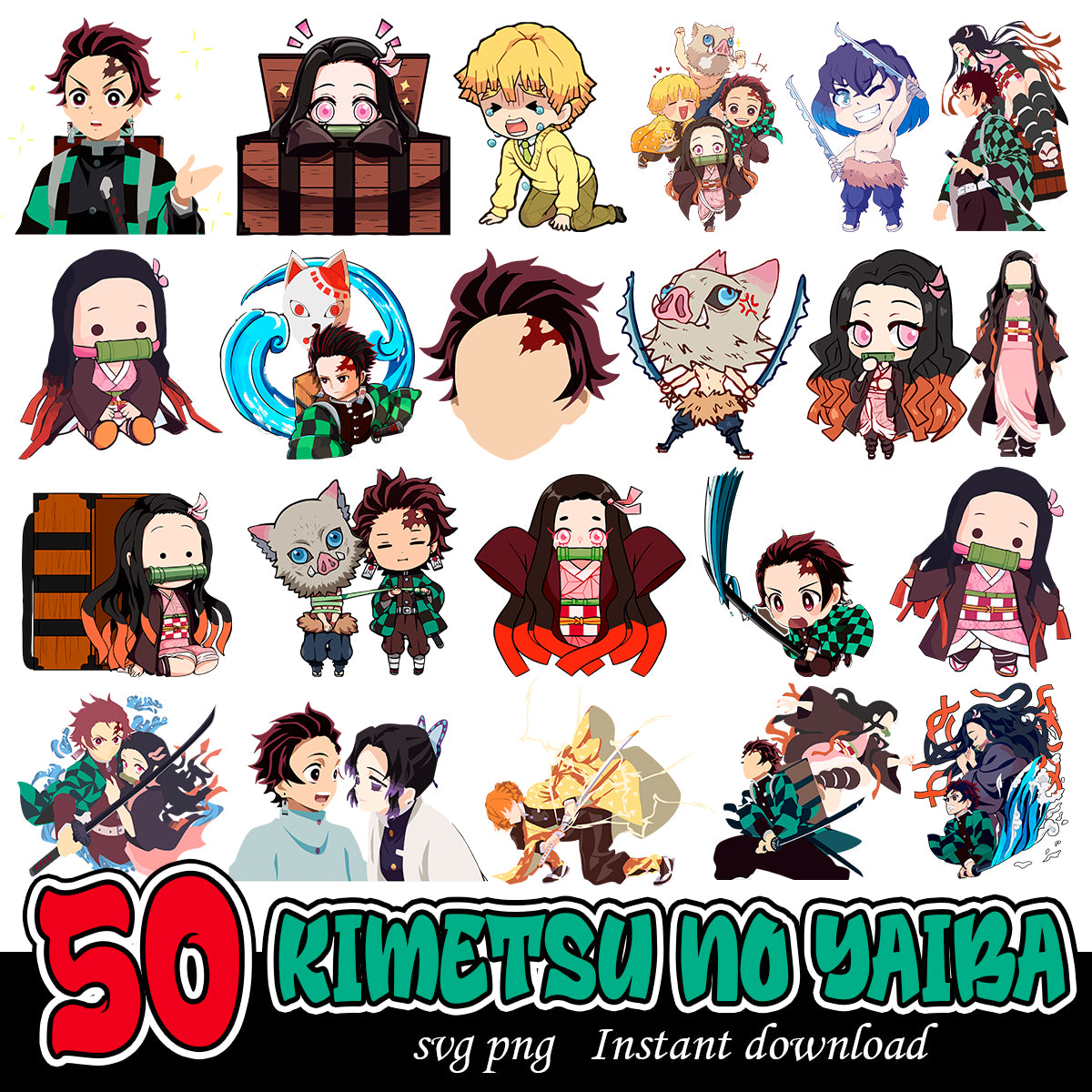 Kimetsu No Yaiba svg bundle, Anime movies svg bundle